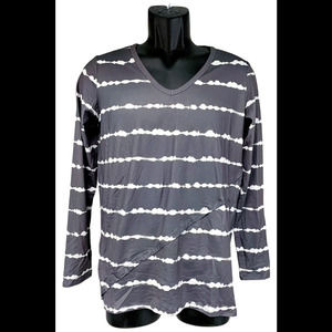 Fit 4 All by Carrie Wightman Tye-Dye Stripe Long Sleeve Top Carbon - Regular